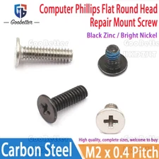 100 X M2 Computer PC Case Phillips Flat Round Head Repair Mount Screw Bolt