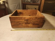 Antique International Shoe Shank Co. Advertising Wood Box Albany St Boston Mass