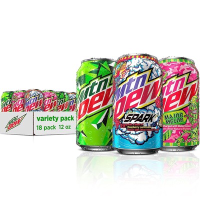 Mountain Dew Spark Variety Pack 12 Fl Oz 18Pack Cans Blast of Raspberry Lemonade