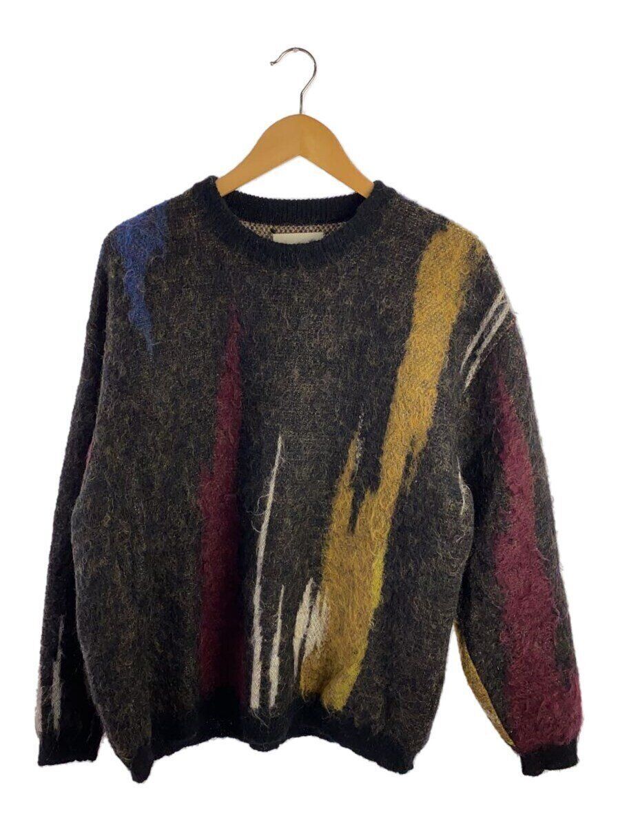 YOKE knit sweater (thick 2 mohair Black total pattern