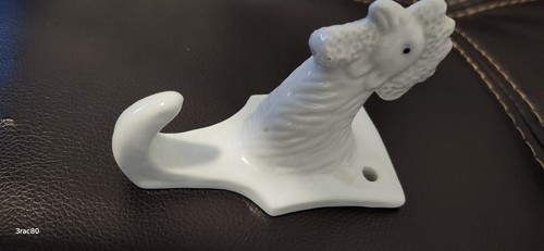 White Porcelain Barnyard Farm Animal Hook WBI Vintage Farmhouse Chicken - Picture 3 of 6