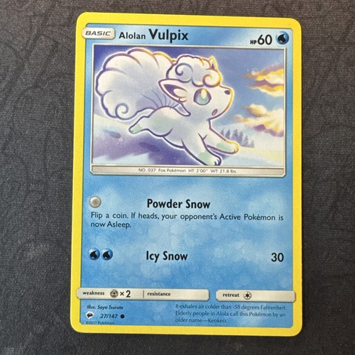 Alolan Vulpix 27/147 Burning Shadows Sun & Moon Pokemon MJ