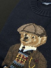 Polo Ralph Lauren Duffle Bear Polo Bear Sweater Men s Size Small Knit Navy Wool