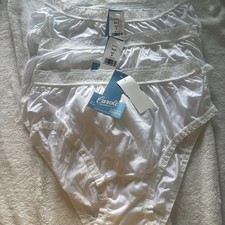 Carole Flattering Fit Undies Size 6 Nylon Brief 3 Pair Hi - Cut 943 White