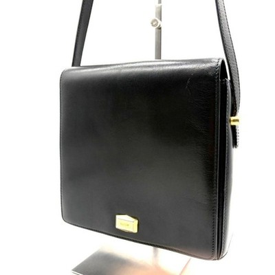 BALLY Shoulder bag Leather Black Vintage Authentic From Japan