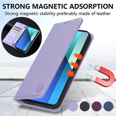 Flip-Wallet-Hülle f. Xiaomi Redmi Note 13/12/11/10 Kunstleder Magnet Karten S...