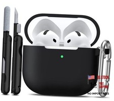 for AirPods 4 Case with Cleaner Kit,Full AirPods 4th Generation Black