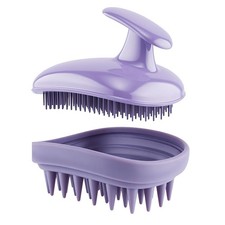 Brosse Massante 2-en-1 pour le Cuir Chevelu, Gommante pour Élimination