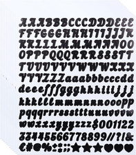 2400 Waterproof Vinyl Alphabet  Number Stickers for Scrapbooking - Black
