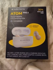 Audien ATOM PRO 2 Wireless Rechargeable OTC Hearing Aid, Premium Comfort Design 