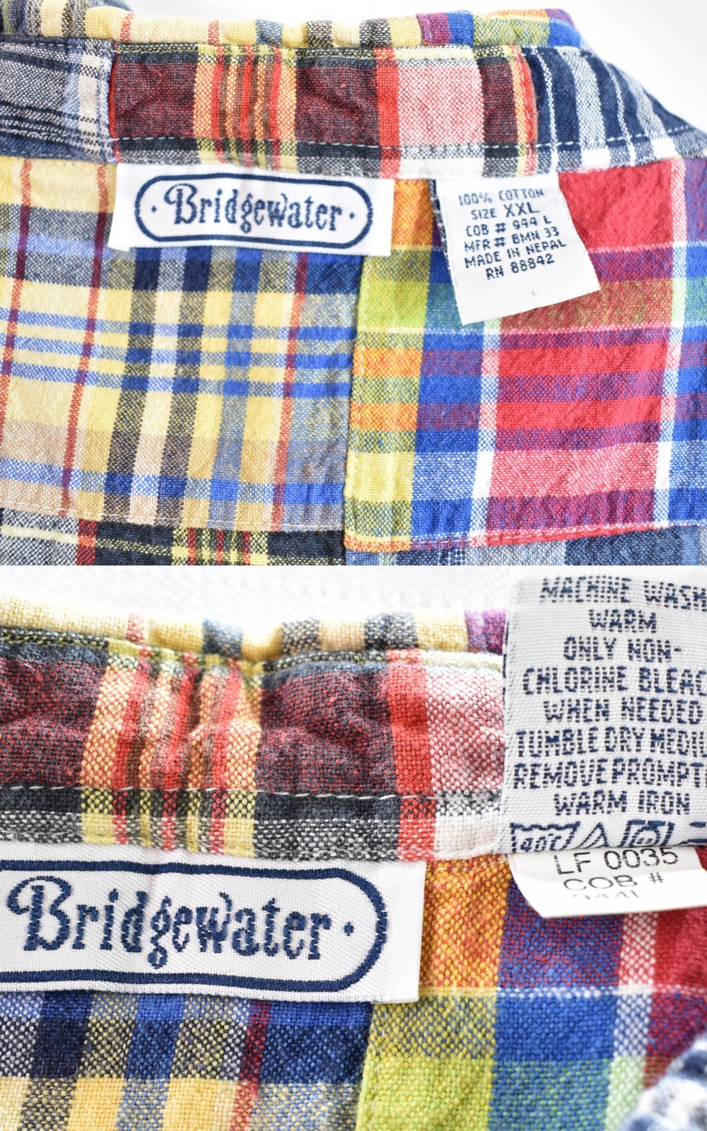 Vintage Bridgewater Patchwork Shirt Button Up Mad… - image 20