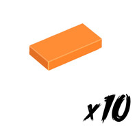 10X Lego 3069 • 1X2 Tile • Fliese • Orange • Orange