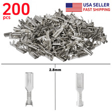200PCS Non-insulated Brass Electrical Wire Connector Female Spade Terminal 2.8mm