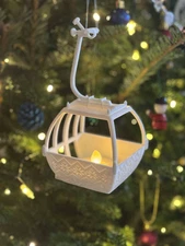 3D Printed Cable Car Gondola Ski Lift Bauble – Snowflake Christmas Ornament