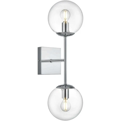 Living District LD2357C Neri 2 Light 6 inch Chrome Bath Sconce Wall Light - Picture 3 of 7