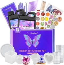 HeyClear Epoxy Resin Kit with Molds for Beginners 18 oz Starter Kit, clear