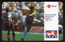 10u Soccer Int'l World Cup 1994 Round of 16 Brazil vs USA 10/95 USED Phone Card