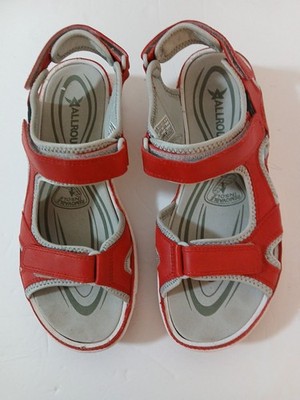 Mephisto Allrounder Sandals US 9 EUR 39 Red W Grey Trim New*