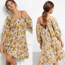 Anthropologie Daily Practice Mollie Tunic Off The Shoulder Floral Dress S