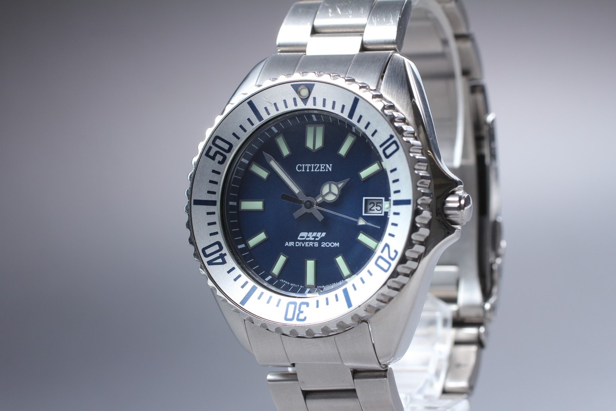 Vintage [N MINT] CITIZEN OXY Divers 5518-S96567 200m Mens Qz Watch