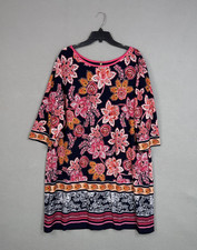 Eliza J Dress Womens 22W Plus Navy Pink Floral Boho Feminine Casual Dressy