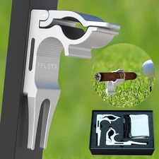 2-Pack Magnetic Aluminum Alloy Cigar Holder  Golf Cart Turf Divot Tool Gift Set
