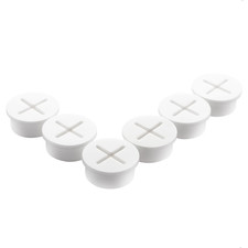 Keenkee 6 PCS Flexible Silicone Cable Cord Grommet 1 Inch White Grommets in Desk