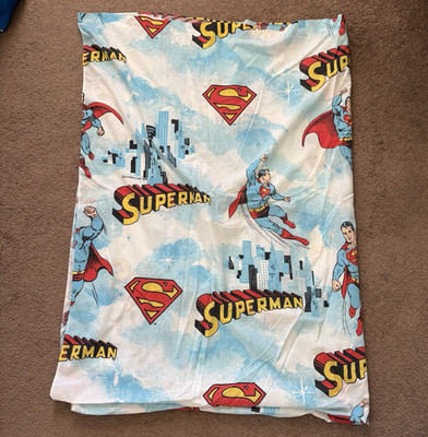 Vintage Sears Roebuck Superman DC Comics Perma-Prest Muslin Twin Flat Sheet 1978