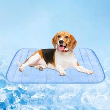 Dog Cooling Mat Blanket Washable Cool Fabric Internal Waterproof Pad Blue Large