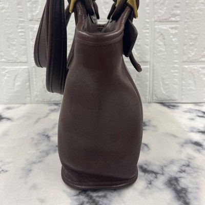 Old Coach 9086 Shoulder Bag Brown galabutan leather Made In