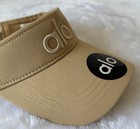 Alo Beige Adjustable Solid Canvas Visor Hat w/ Logo Accent — photo 3