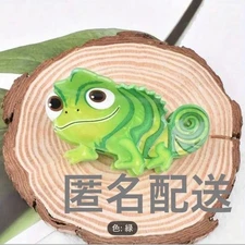 Rapunzel Pascal Hair Clip Clear Cute Disney Used Japan