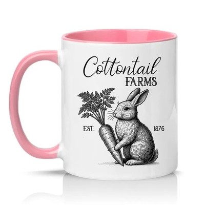 Cottontail Farms Est 1876 Unisex 11 Unzen Keramiktasse Kaninchen Bauernhaus Geschenk