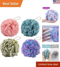 Charcoal Loofah Sponge, Shower Loofah 60G/Pcs - Body Scrubber Loofa Set of 4 - C