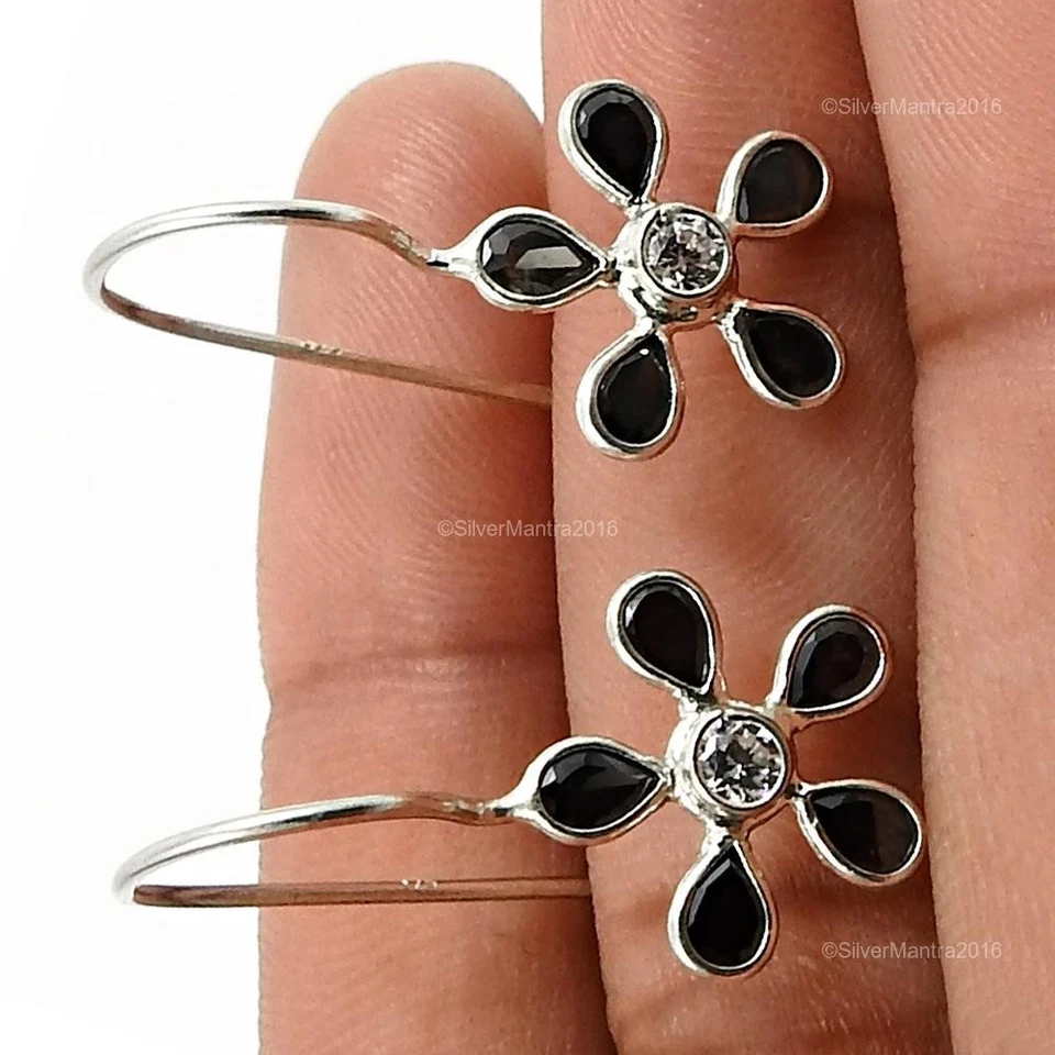 Orecchini In Argento 925 Con Pietre In Zirconia Cubica Regalo Di Natale Gioielli - Immagine 3 di 4