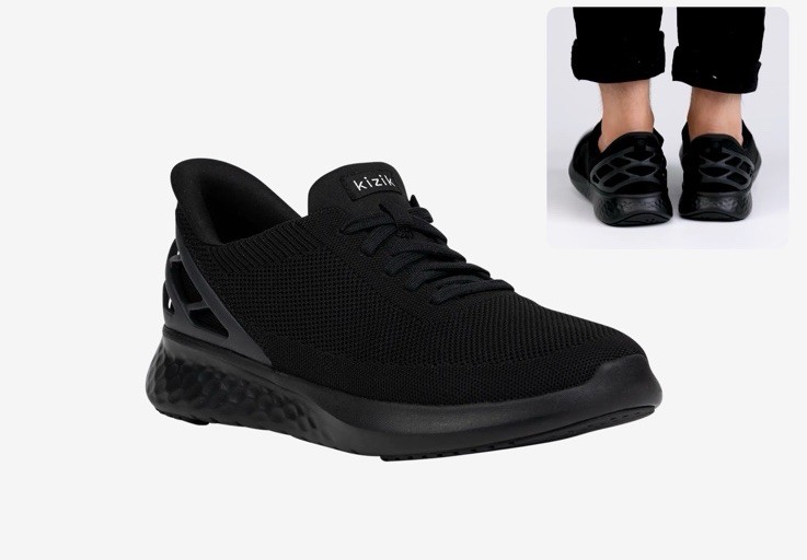 Kizik Athens All Black Hands-Free Sneakers Men's 12 Women's 13.5