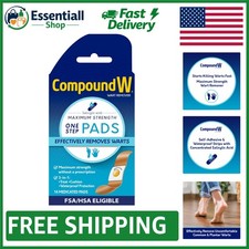 Maximum Strength Wart Remover Pads with Salicylic Acid - 14 Waterproof Cushioned