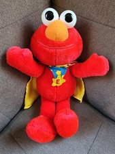 Vintage 1997 Super Elmo Plush Stuffed Animal Sesame Street Tyco