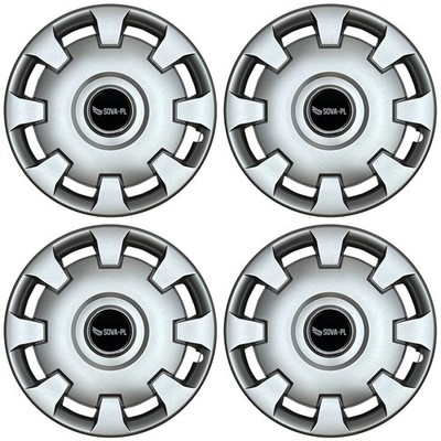 Radkappen 15'' Satz 4 Stk. silber + Nabenkappen SOVA-PL - K303