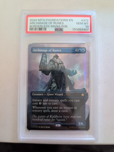 MTG Archmage of Runes (Borderless) (Mana Foil) Foundations PSA 10