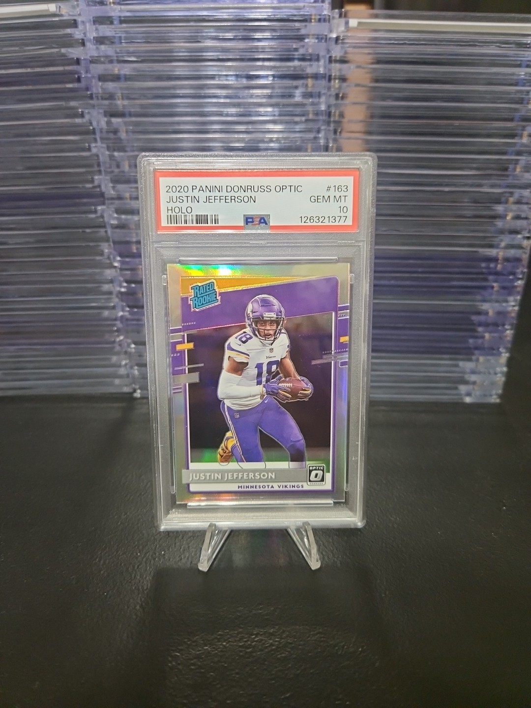 JUSTIN JEFFERSON 2020 PANINI DONRUSS OPTIC ROOKIE ROOKIE HOLO PSA GEM 10!!!