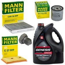 5L Öl Set Inspektion Luft-Innenraum Ölfilter Ölschraube für Audi A3 1.4 TFSI 