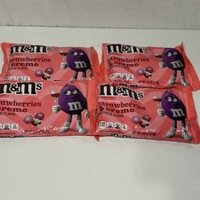 M & M's ~ Strawberries & Creme White Chocolate Candy 7.44 oz, 08/2025 ~ 4 Bags