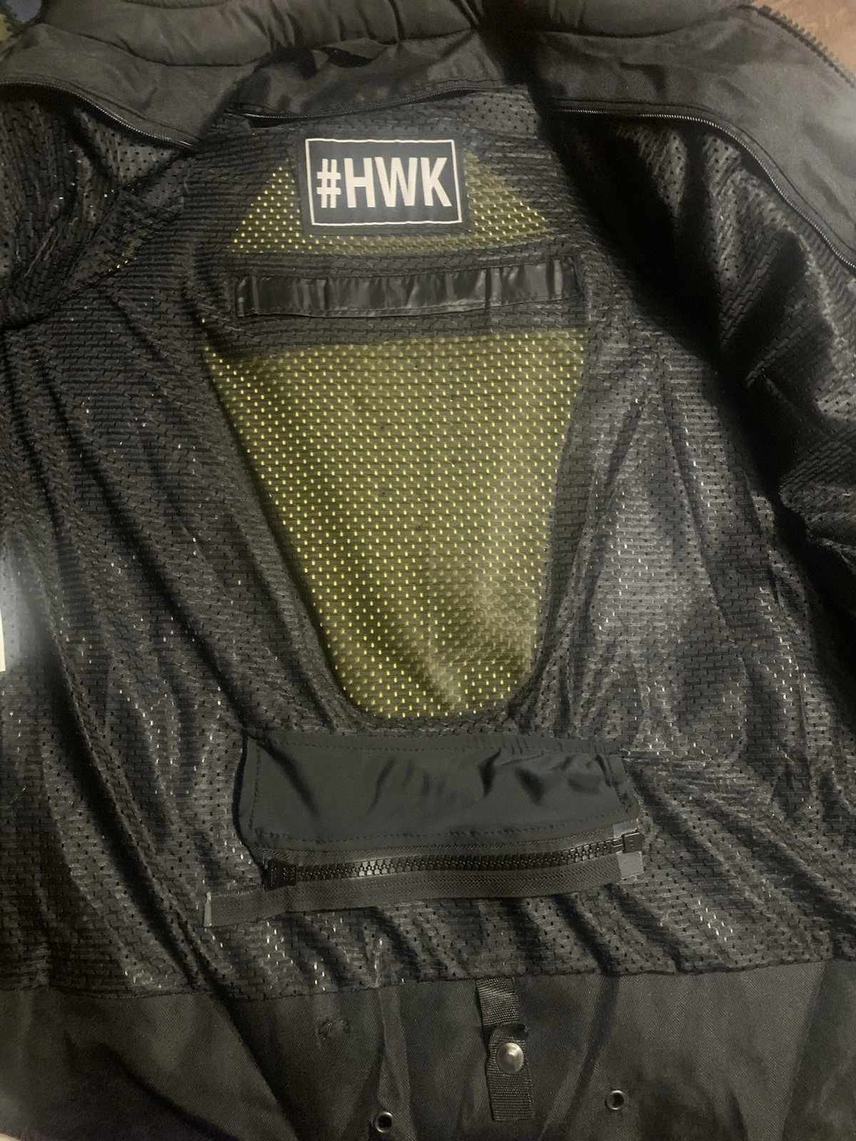 HWK Men's Black Motorcycle Jacket Zip (Pads) Ventilated Mesh Stand-Up Collar, L  image 5