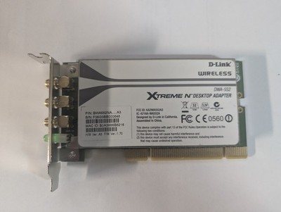 Lot of 5 D-Link DWA-552 Xtreme-N Wireless PCI Adapter Desktop No Antenna s