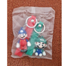 2pcs Super Mario and Luigi set with a slilicone wrist Strap Keyrings set.