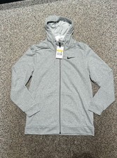 Image of Nike Dri-FIT Men's Training Full Zip Hoodie - Grey Heather - Mens Size Small