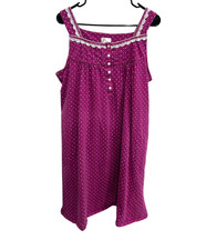 Aria Collection XL Polka Dot Purple Nightgown Lace Button Kitschy Cozycore