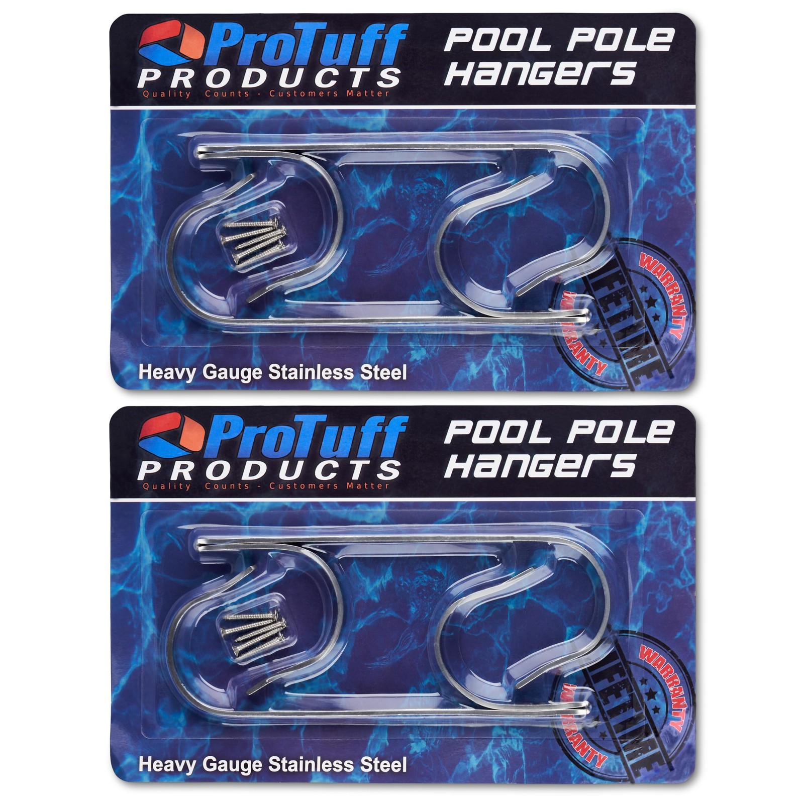 ProTuff Pool Pole Hanger Set – 2 Pack – Unconditional 490 Promise – 3X Strong...