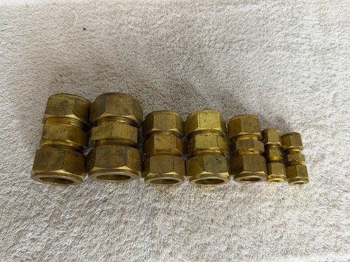 Swagelok Crawford Brass Compression Union Fittings Various Sizes Lot of 7